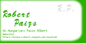 robert paizs business card
